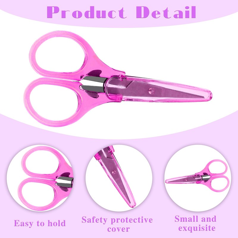 2Pcs Small Scissors - All Purpose Craft Scissors with Protective