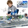 Airplane Toy Set with Trucks, Helicopter, Planes, Signs and Airport