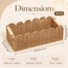 2PCS Bathroom Basket Organizer with Handle, Scalloped Basket, 14.4×6.4×4In