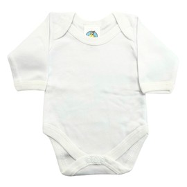 Junior Joy Baby Bodysuits – White Cotton for 12–18 Months | Long Sleeve, Envelope Neck, Easy Nappy Change
