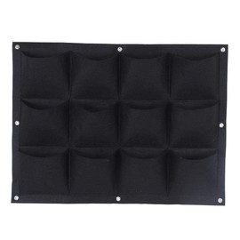 Jeffergarden 12-Pockets Degradable Vertical Colgante Planta de jardín Bolsa de Cultivo como contenedor Macetero[Negro]