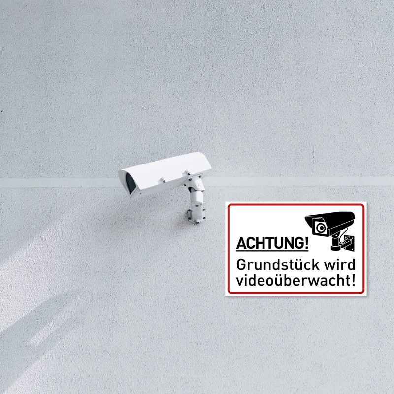 Achtung Videoüberwachung Sign (30 x 20 cm Plastic) - Warning