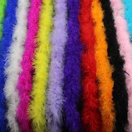 12PCS Colorful Feather Boa Scarf 6.6ft Large Feather Boas for Party, Costume, Dance Rainbow Boa Light Pink Boa