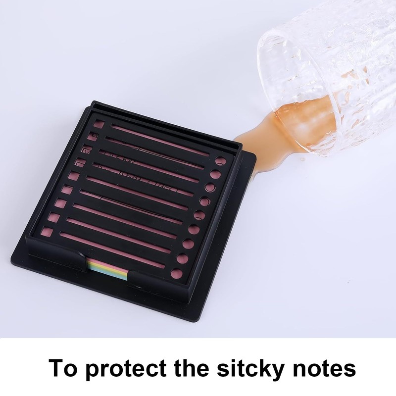 Sticky Note Holder with Stencil 2 Pcs, Post it Note