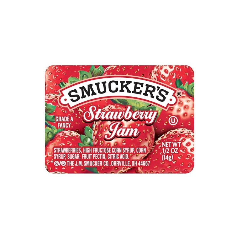 Smucker's Strawberry Jam, 0.5 Ounce (Pack of 200)