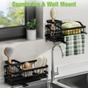 OWill Kitchen Sink Caddy - Self-Draining Sponge Holder with Dishcloth