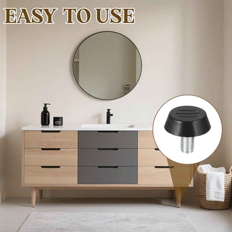 PATIKIL 20 Pcs M6 x 12mm Threaded Adjustable Furniture Level