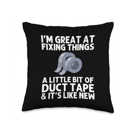 Cool Duct Tape For Men Women Handyman Engineering Engineer Throw Pillow