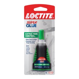 Loctite Super Glue Extra Time Control, Clear, 0.14 fl oz Bottle, 1 Pack - Superglue for Plastic, Wood, Metal, Crafts & Repair, Cyanoacrylate Adhesive Instant Glue