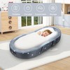 byojia 2in1 Portable Toddler Floor Bed, Foldable Toddler Travel Bed,