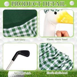 GANSHAYA Golf Porch Goose Outfits Cute Goose Costume Jersey with Mini Metal Golf Clubs, Fits 23" Cement Goose Statue (Golf 1) Multicolor