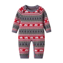 Auro Mesa Newborn Baby Boy Girl Christmas Knit Sweater Romper Coveralls Xmas Santa Costumes Winter Outfits