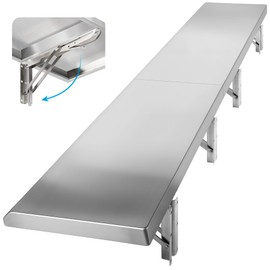 Toriexon Concession Shelf Drop Down 48" x 12", Folding Concession Stand Shelf Commercial Grade Stainless Steel, Foldable Concession Shelves for Snack Bar, Food Cart, Movie Theater
