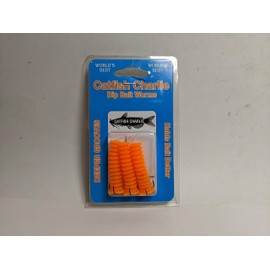 Catfish Charlie Soft Plastic Dip Bait Worms 3 Pack (Orange)