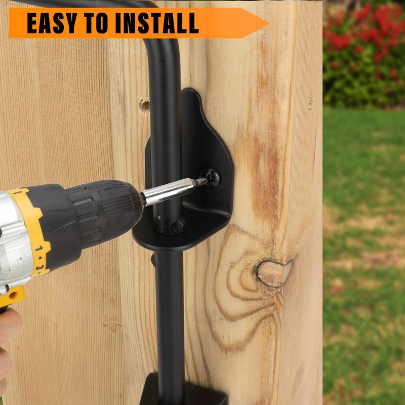 DJSUNPACKING 24" Heavy Duty Cane Bolt Gate Drop Rod-Steel Gate