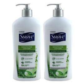 Suave Skin Lotion 18 Ounce Pump Soothing Aloe (532ml) (2 Pack)
