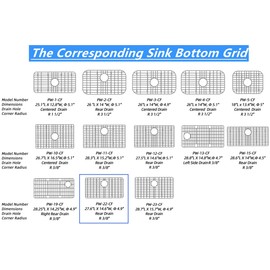 Kitchen Sink Grid and Sink Protector, Stainless Steel Sink Grate with Rear Drain, Metal Sink Protector Grate for Bottom of Kitchen Single Sink Bowl, 27.6"L×14.6"W