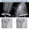 BRIGHT SHOWERS Rain Shower Head with Handheld Spray Built-in Power