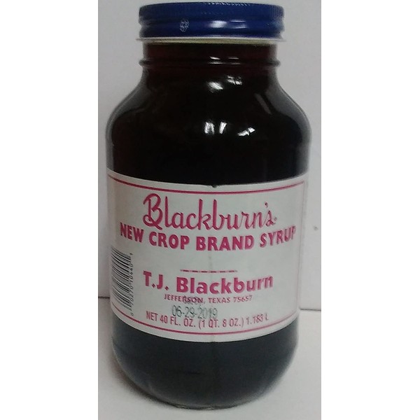 Blackburn's New Crop Brand Syrup One Quart 8 Ounce Glass Container
