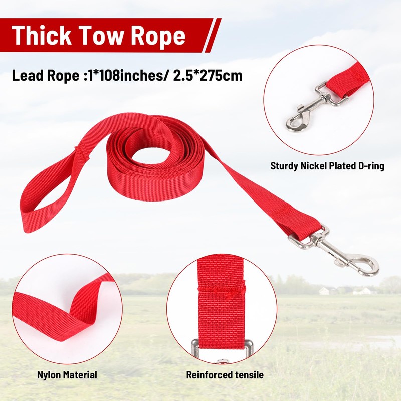 Cow Halter Cattle Halters Adjustable Calf Halter with Leading Rope