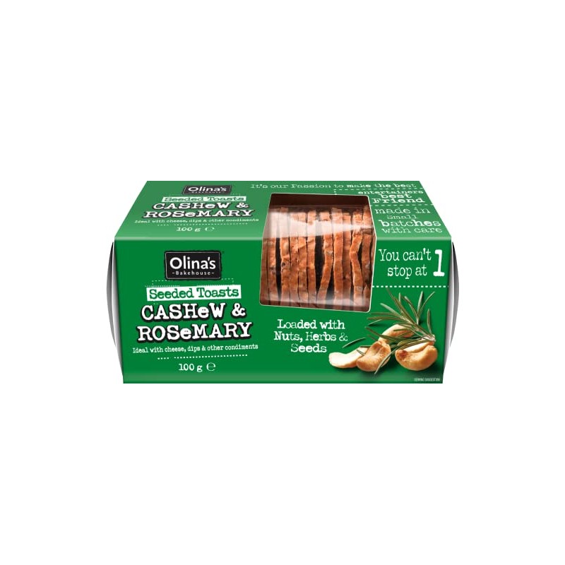 OLINA'S BAKEHOUSE Seeded Toasts - Cashew & Rosemary 100g -