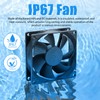 WDERAIR 80mm x 25mm 12V IP67 Waterproof DC Cooling Fan