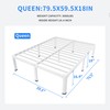 MAF 18 Inch Queen Size Bed Frame White with Round