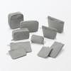 Mu-in Ryohin Wrinkle Nylon One-Handed Opening Flat Pouch - Gray