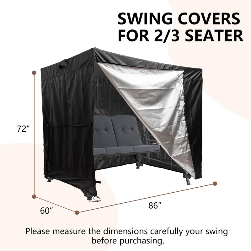 WEIMELL Outdoor Swing Cover 3 Triple Seater Waterproof Garden Patio
