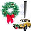 Christmas Car Decoration Wreath with Lights Christmas Car Wreath Accessories