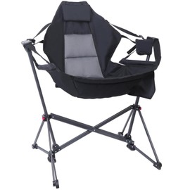 WGOS Hammock Chair, Camping Rocking Chairs, Swing Hammock Chair, Adjustable Back, Portable, with Cup Holder, Pillow, and Carry Bag for Camping, Outdoor, Patio (1)