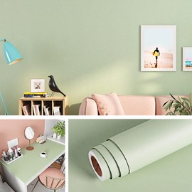 Livelynine 15.8X394" Sage Green Peel and Stick Wallpaper Removable Wall Paper Decorations Bedroom Boys Kids Room Self Stick Wallpaper Self Adhesive Olive Green Contact Paper Decorative Waterproof Wrap