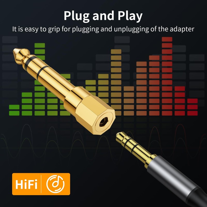 Tomswa 6.35mm to 3.5 mm Adapter,3.5mm Stereo Headphone Adapters for