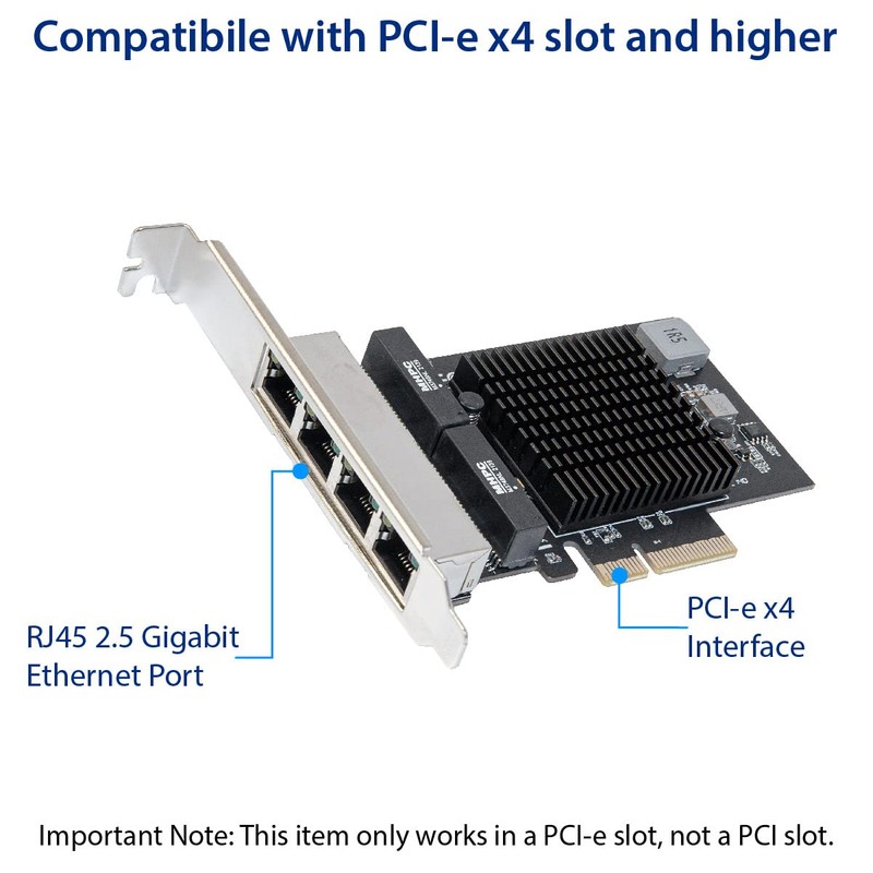 IO Crest Quad 2.5 Gigabit Ethernet PCI Express PCI-E Network