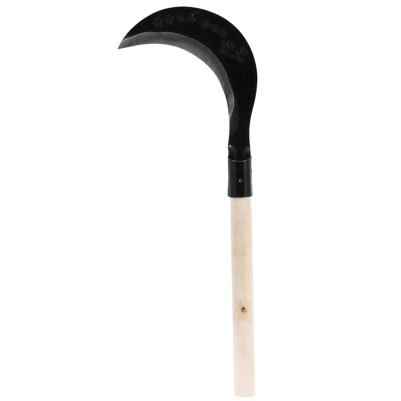 Yardwe Long-Handled Grass Sickle Hand Tool with Comfortable Grip for