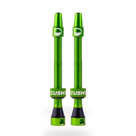 CushCore 55mm Air Valve Set - Premium Set of Alloy Valves, Nitrile Rubber Seal, Valve Core Tool Included, Tubeless Presta Valve, (55mm 2-Pack, Green)