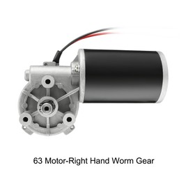uxcell DC24V 45W 180RPM 3.5N.M Reversible Worm Gear Motor High Torque Speed Reducing Electric Gearbox Motor-JCF63R