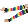 YELAIVP Stripe Rainbow Thigh High Socks Over Knee Socks Fingerless