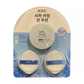 AHC 세이프온 시카 카밍 선쿠션 본품 25g + 리필2개 AHC Safe On Hyaluronic Acid Calming Sun Cushion 25g + 2 Refills