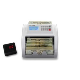 New SILVER By AccuBANKER S1070 Compact Bill Counter with UV/MG/IR/DD Counterfeit Detection - Money Counting Capabilities of Up to 1,500 Bills Per Minute