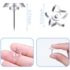 JIHUOO 100 Pcs Star Shaped Push Pins Clear Plastic Thumb