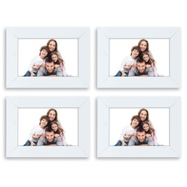 Traceease Small Wall Hanging Picture Frame Wooden Frames For Table Top White Photo Frame- 4x6inches - Pack of 4