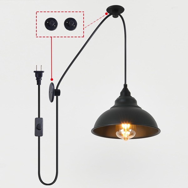 KOLAKODLUX Plug in Pendant Light Fixtures Hanging Lamp Shades Hanging