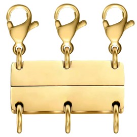 Multi Necklace Layering Clasps and Closures Magnetic Clasps for Jewelry，Gold and Silver Separator for Stackable Necklaces and Chains