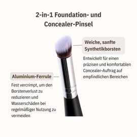ENERGY Double Sided Foundation & Concealer Brush - 2-in-1 Angled Makeup Brush with Dense Vegan Synthetic Bristles