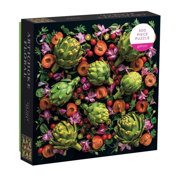 Galison 500 Piece Artichoke Floral Jigsaw Puzzle for Adults and Families, Challenging Plant Puzzle with Floral Artichoke Theme