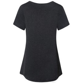 MOQIVGI Running Shirts Women Short Sleeve Athletic Gym Jogging Yoga Activewear Tops Moisture Wicking Soft Comfortable Loose Casual Workout Clothes Black Large