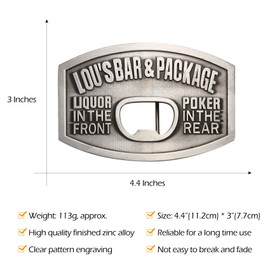 BBOTEN Beer Bottle Opener Belt Buckle, Western Rodeo Belt Buckle for Men, Vintage Cowboy Bottle Opener Belt Buckle