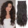 Mscat Clip-in Wavy Hair Extensions 4PCS Thick Hairpieces Black Brown