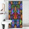 BenYaSong Mexican Shower Curtain，Birds Colorful Flowers Mexican Embroidery Style Art